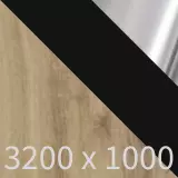 Konferenztisch Elba I - eiche/schwarz/chrom B3200 x T1000