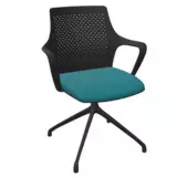 Besprechungsstuhl Adria 4-Stern-Fußkreuz - schwarz Bezug türkis