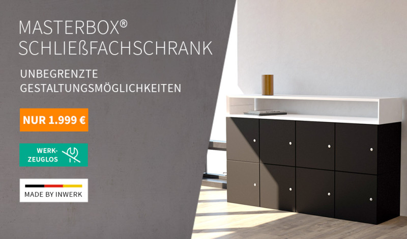 Masterbox® Schließfachschrank – Unbegrenzte Gestaltungsmöglichkeiten, jederzeit erweiterbar