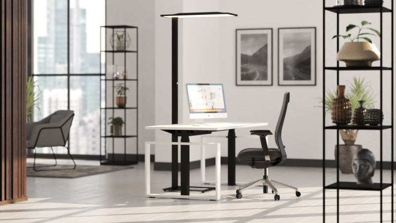 Homeoffice Lösung mit Steh-Sitz-Tisch Inwerk Workfit®
