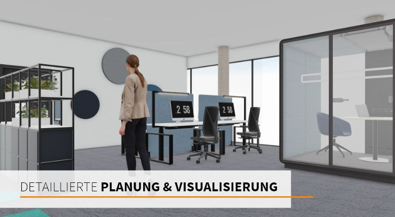 Detaillierte Planung und Visualisierung Ihrer Büroplanung