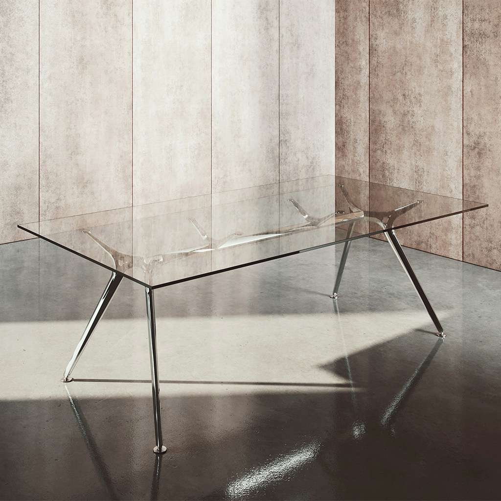 Design Schreibtisch Arkitek mit Glasplatte