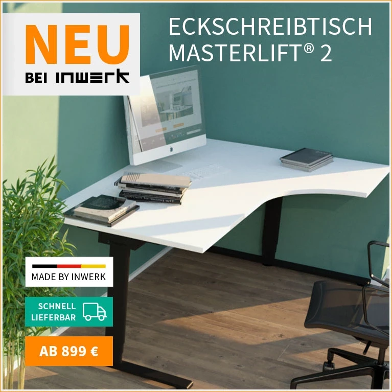Höhenverstellbarer Eckschreibtisch Masterlift 2