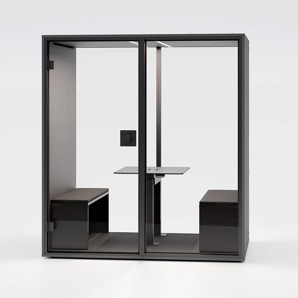 Meetingbox Berlin Acoustics Meet , Schwarz mit Glas-Rückwand
