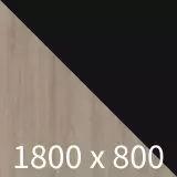 Höhenverstellbarer Schreibtisch Blankenese - graue eiche/schwarz B1800 x T800