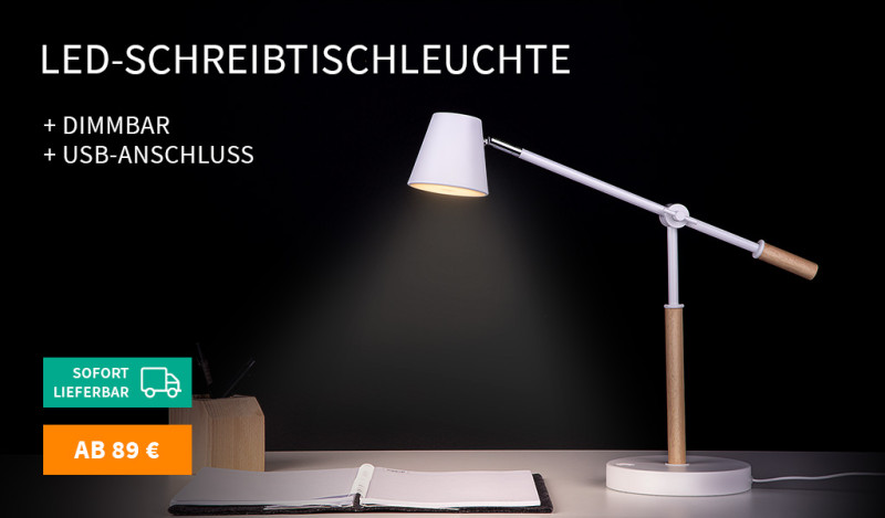 LED-Schreibtischleuchte mit Echtholz