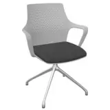 Besprechungsstuhl Adria 4-Stern-Fußkreuz - grau Bezug schwarz