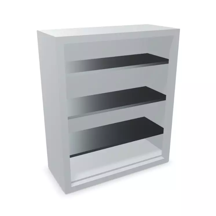 C+P Werkstattschrank Hängeregal Grau | Stahl | Höhe 83 cm | Breite 70 cm | Tiefe 30 cm | 4 Fächer | C+P | fertig montiert
