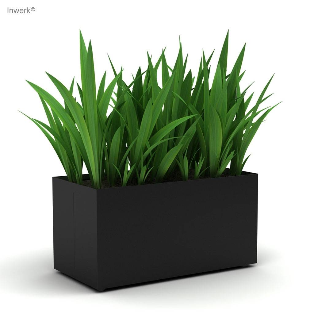 Pflanzgefäß Masterbox - B 800 x T 400 mm schwarz, designprämiert, doppelwandig gedämmt, immer wieder erweiterbar, 45° Schrägen ringsum -Inwerk