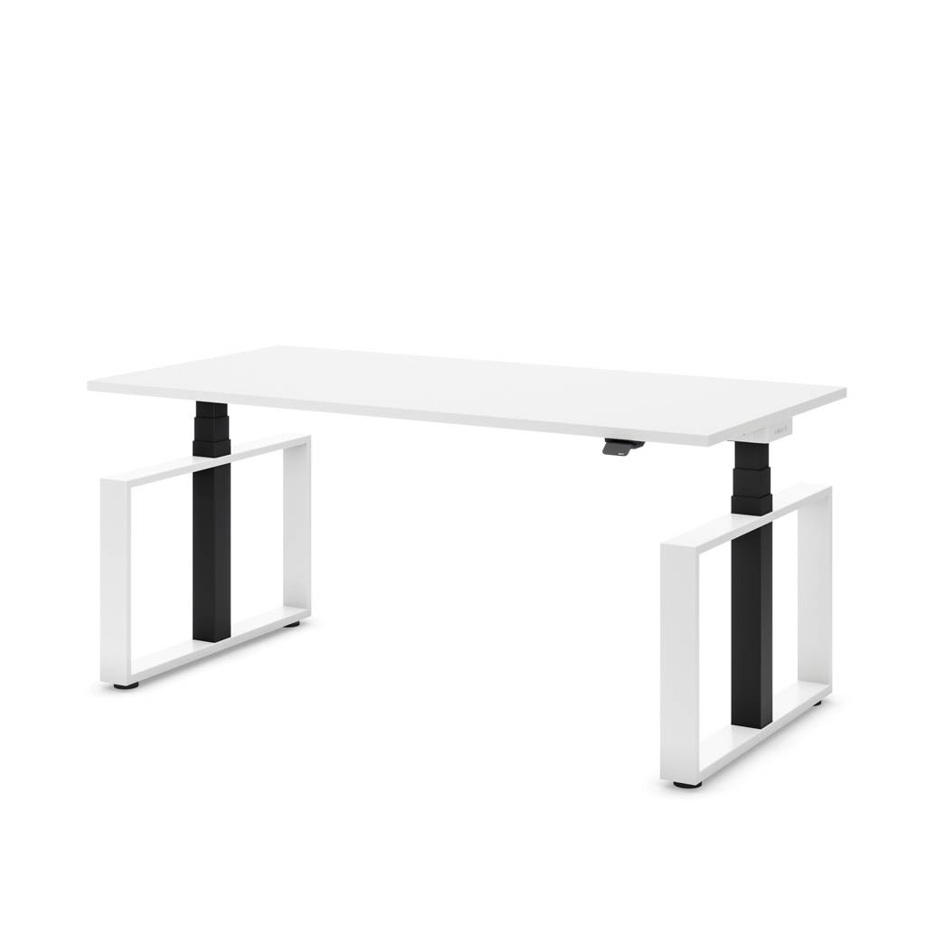 Masterlift 4 Höhenverstellbarer Schreibtisch – Flexibler Schreibtisch für ergonomisches Arbeiten schwarz-weiss | Inwerk | Schwarz/Weiss | Stahl/Holz