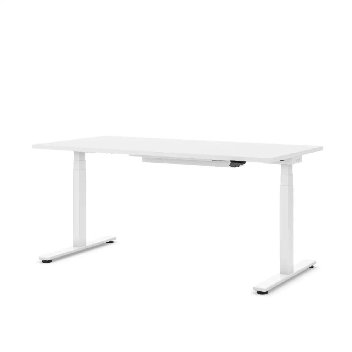 Masterlift Flex höhenverstellbarer Schreibtisch weiß 160 x 80 cm und Kabelmanager