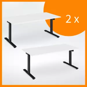 Höhenverstellbarer Schreibtisch Masterlift® Flex schwarz - 2er-Set
