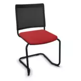 Freischwinger Klaus mit Netzrücken - schwarz/rot