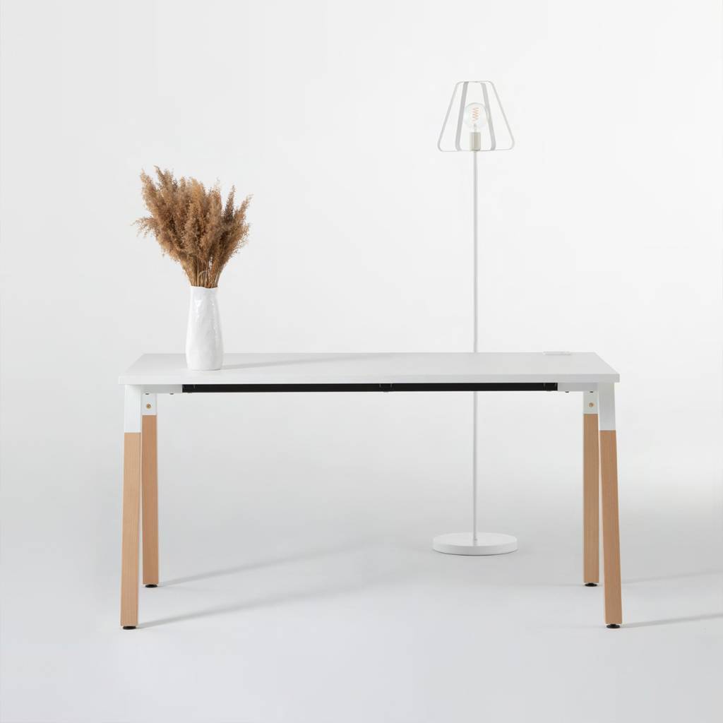Büro Schreibtisch Niendorf, Holz-Metall-A-Fußgestell
