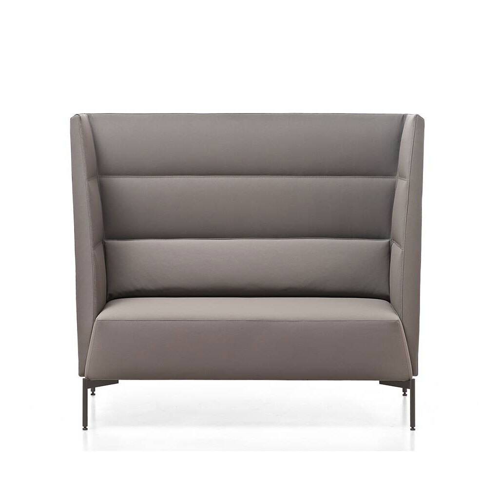 Highback Sofa Felino | akustisch wirksam | Optional USB / LED / Batterie-Ladegerät | Grau/Weiss/Schwarz | Pronto | ergonomisch | mit Rückenlehne