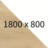 Höhenverstellbarer Schreibtisch Sydney - Platte Eiche Natur Gestell weiß B1800 x T800