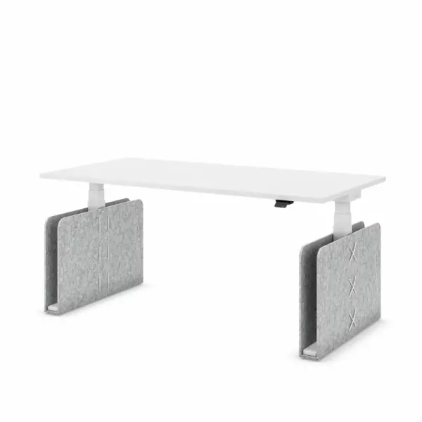 Masterlift® Flex höhenverstellbarer Schreibtisch weiß/Filz Edition